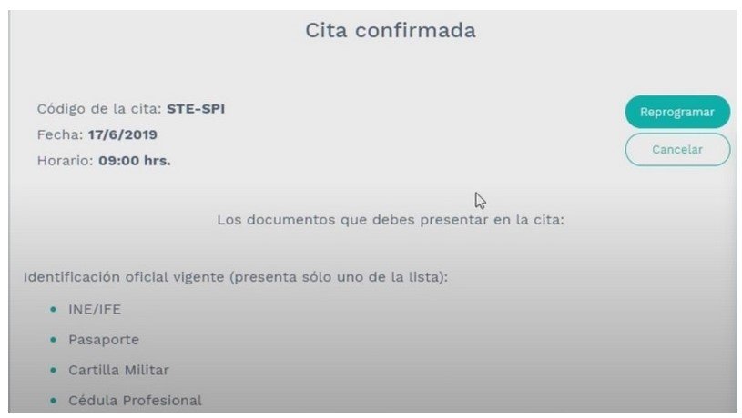 Cita de Infonavit confirmada